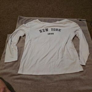 Women's White and Grey New York 1858 T-shirt